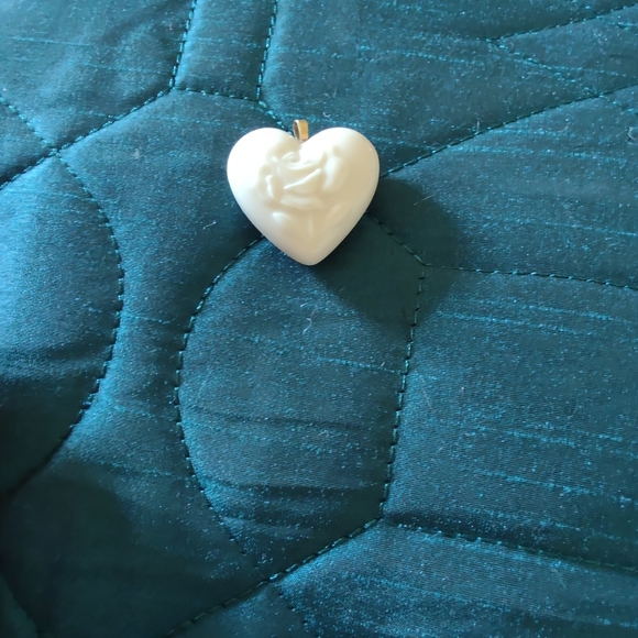 Lenox Floral Porcelain Puffy Heart Pendant - Picture 3 of 4